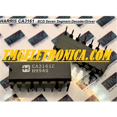 3161 - CI CA3161, Integrated Circuit BCD to Seven Segment Decoder/driver, Encoders, Decoders, Multiplexers & Demultiplexers - DIP 16Pin (Vintage/ Antigo) - CA3161E - CI BCD to 7 Segmento Decoder/driver